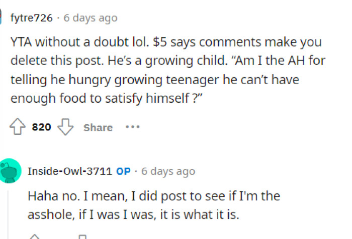 This person tried to come for OP a bit, but he actually responded and let them know that he wasn't going to delete it at all.