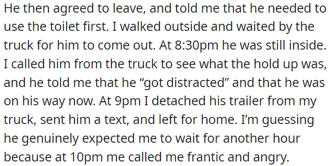 OP waited until 9 PM for his friend, then left. His friend called angrily at 10 PM, assuming OP would still be waiting.