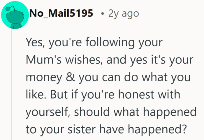 This one accepts his right to the money, then gently presses on his conscience.