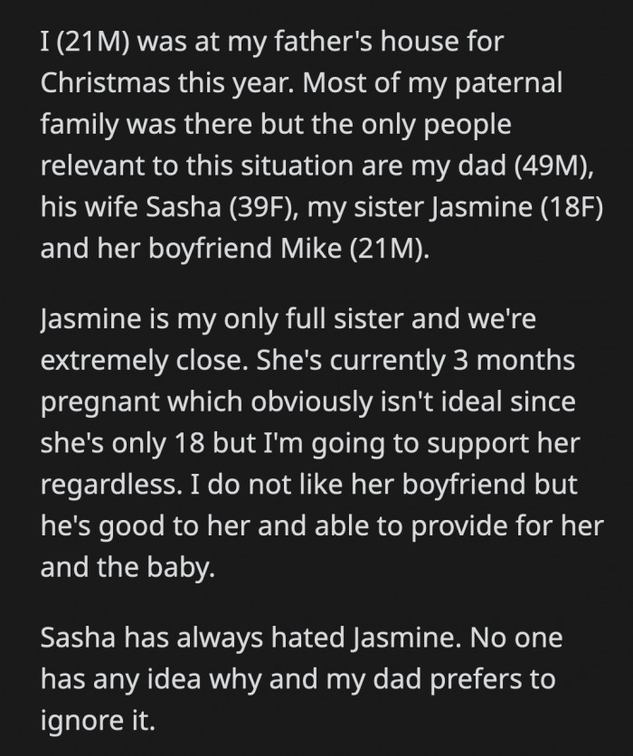 All bets were off when she asked OP directly how he felt about his sister having a child with someone older than him