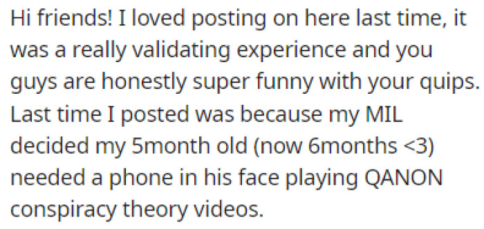 This isn't OP's first time posting on Reddit asking for advice