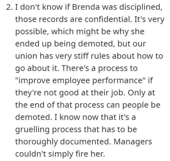 There is a process to improve employee performance