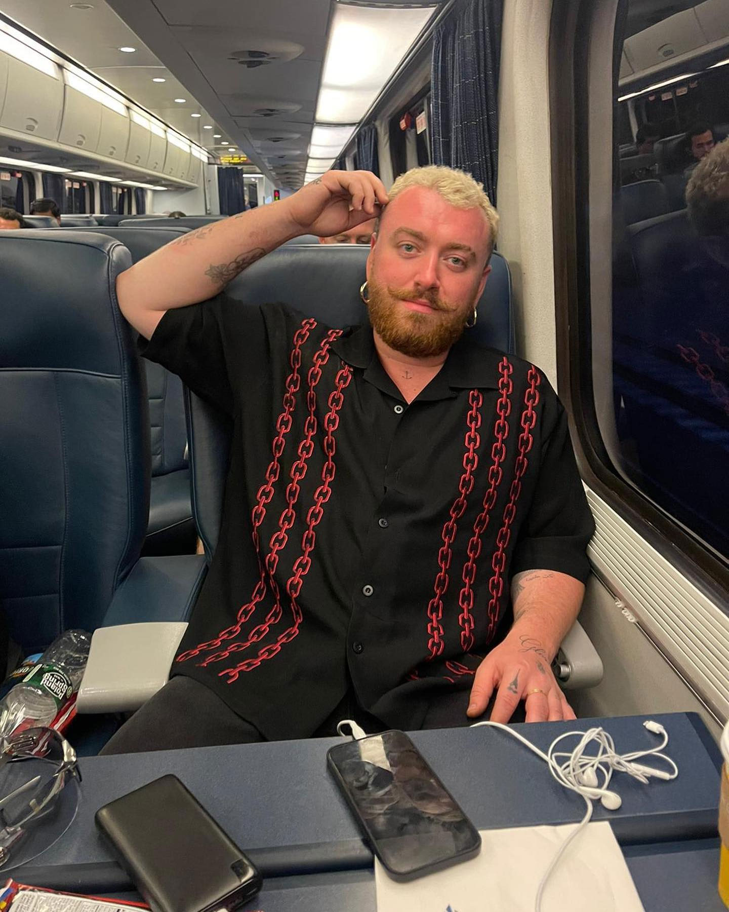 14. Sam Smith taking a train from Boston to New York City