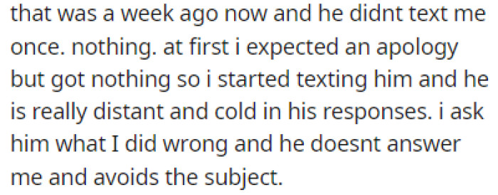 OP hasn't heard from him since