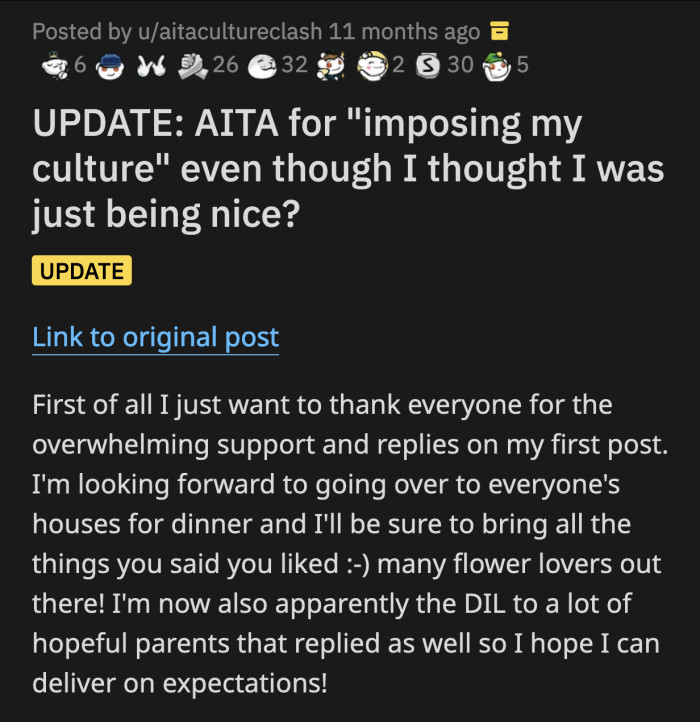 OP posted an update after many Redditors sent her thoughtful messages and left helpful comments.