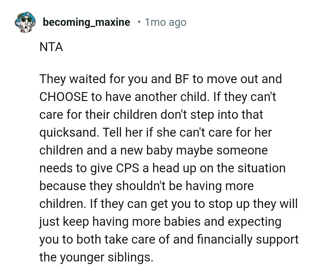 They should not be having more children