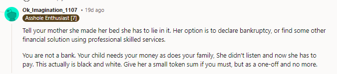 She needs to get a job. So she wants to be an entrepreneur? Boo-freaking-hoo. She can try to be an entrepreneur once she's cleared her debt from the last time she tried to be an entrepreneur.