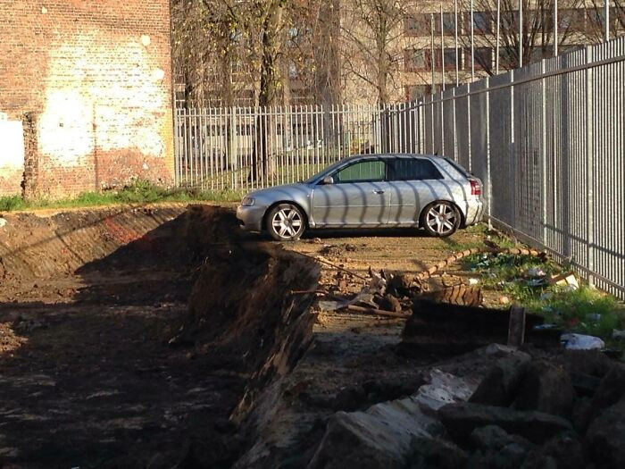 "Forgot To Move The Car On The Construction Site"