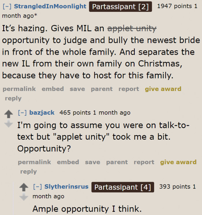 It's like the OP is a victim of hazing.