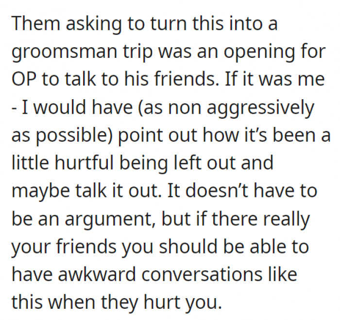 It could be a great opening for a conversation, though