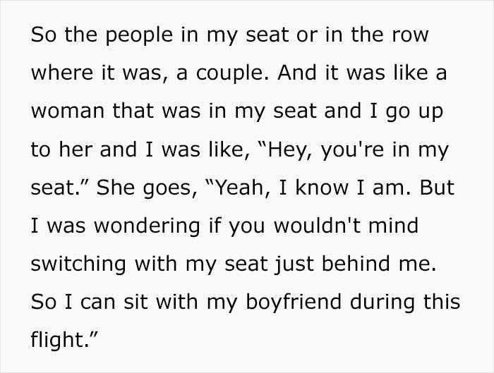 Would you mind switching seats?