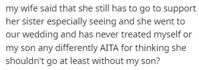 OP's wife still wants to attend the wedding, but OP doesn't agree with that