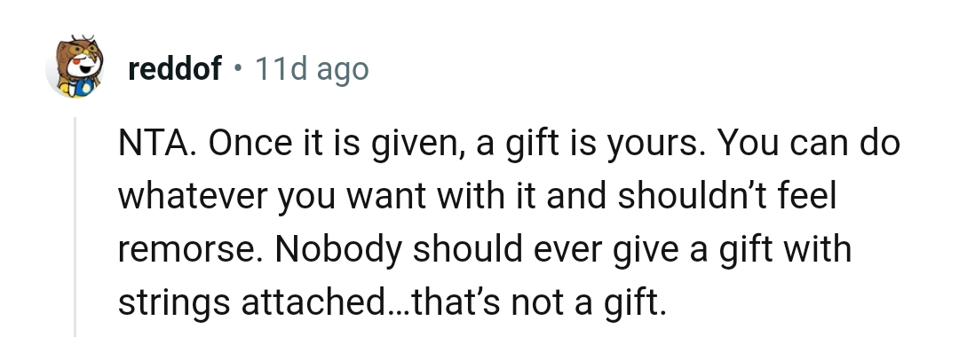 Let's head into the comments section and find out what other Redditors have to say regarding the story