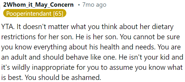 Acting maturely means recognizing boundaries, especially when it comes to someone else's child.