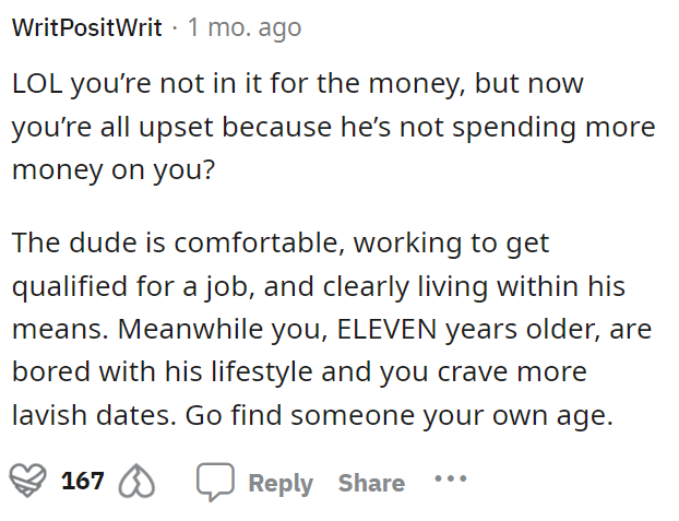 This doesn't make sense, but I think we need to consider the effort that he's not putting in.