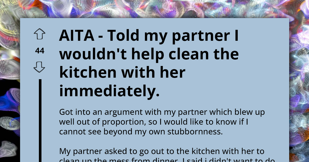 Partners In Conflict Over Differing Opinions On Post-Dinner Cleanup: Should They Clean Immediately or Not?