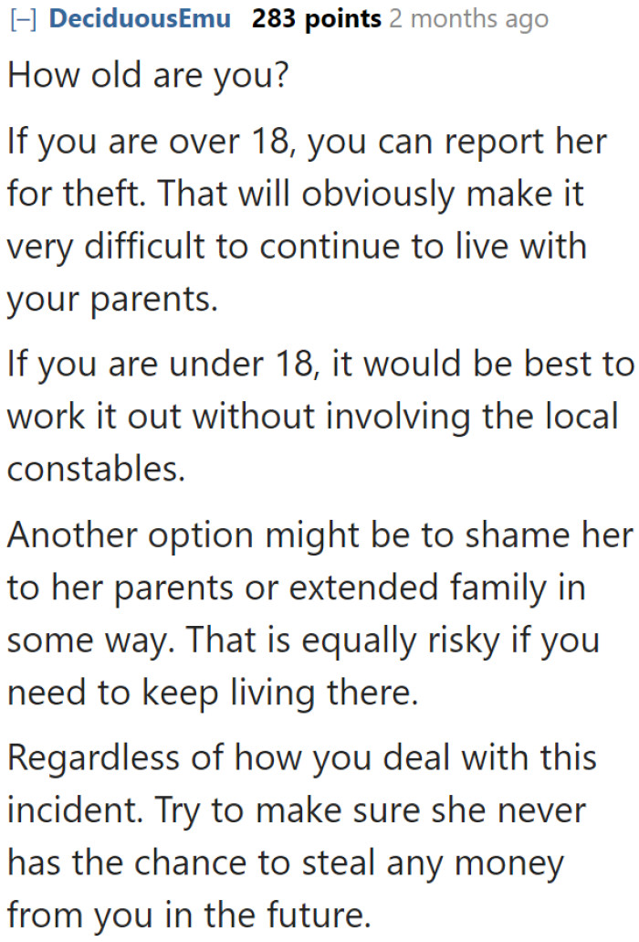 The solution depends on the OP's age.