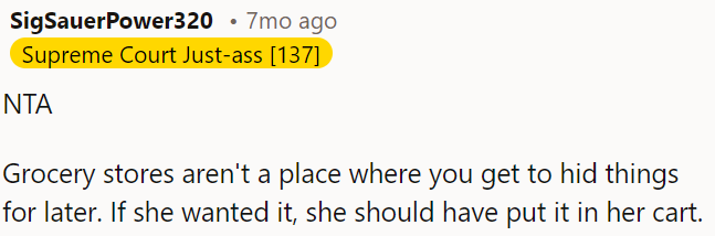 Grocery stores aren't for hiding items.