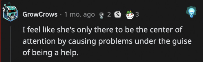 The only person she's doting on is her grown son.