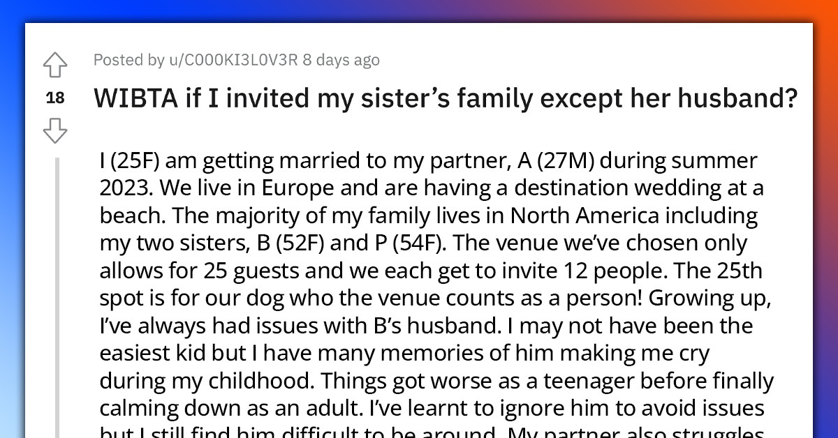 Woman Would Rather Have Her Dog At Her Wedding Than Her Sister’s Husband