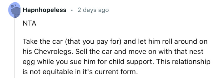 “This Relationship Is Not Equitable in Its Current Form.”