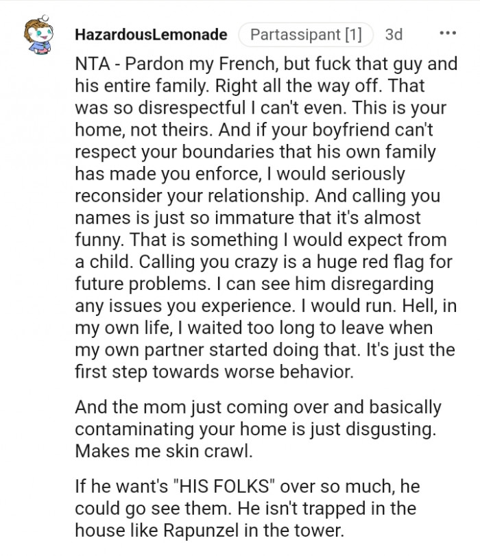 This Redditor would seriously reconsider the relationship.