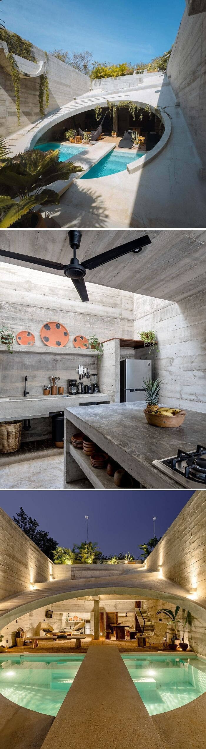 "Casa Hezbo By French Architect Ludwig Godefroy Embraces A Bold Brutalist Aesthetic While Blending Indoor-Outdoor Living In Puerto Escondido"