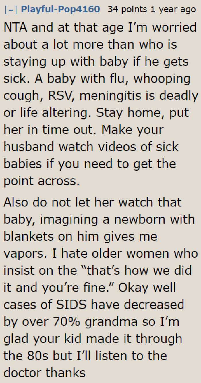 When a family has a newborn, it's best to stay at home.