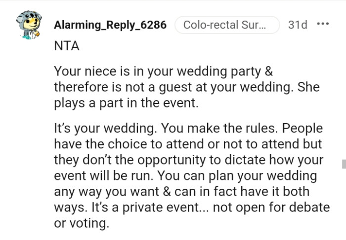 It's your wedding and you make the rules