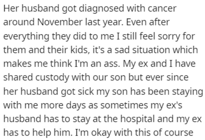 OP and his ex-wife have shared custody of their son