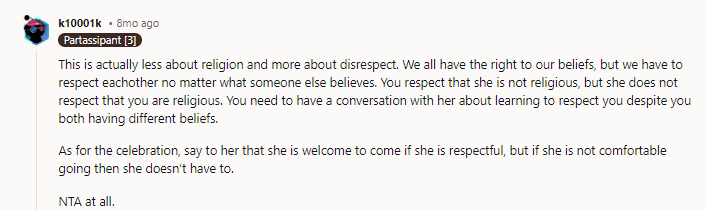 Couldn’t agree more. Believe what you want to; it doesn’t mean you have to belittle people.