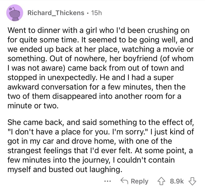 He's been crushing on this girl and even scored a date. Unfortunately, she has a boyfriend.