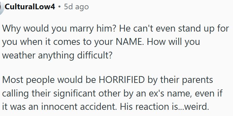 His reaction is...weird.