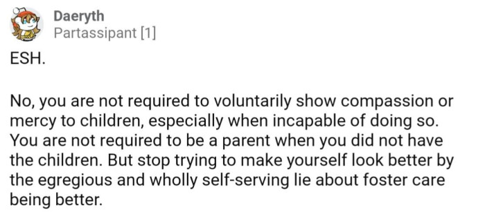 OP is lying to herself and everyone else to make herself feel better about their decision