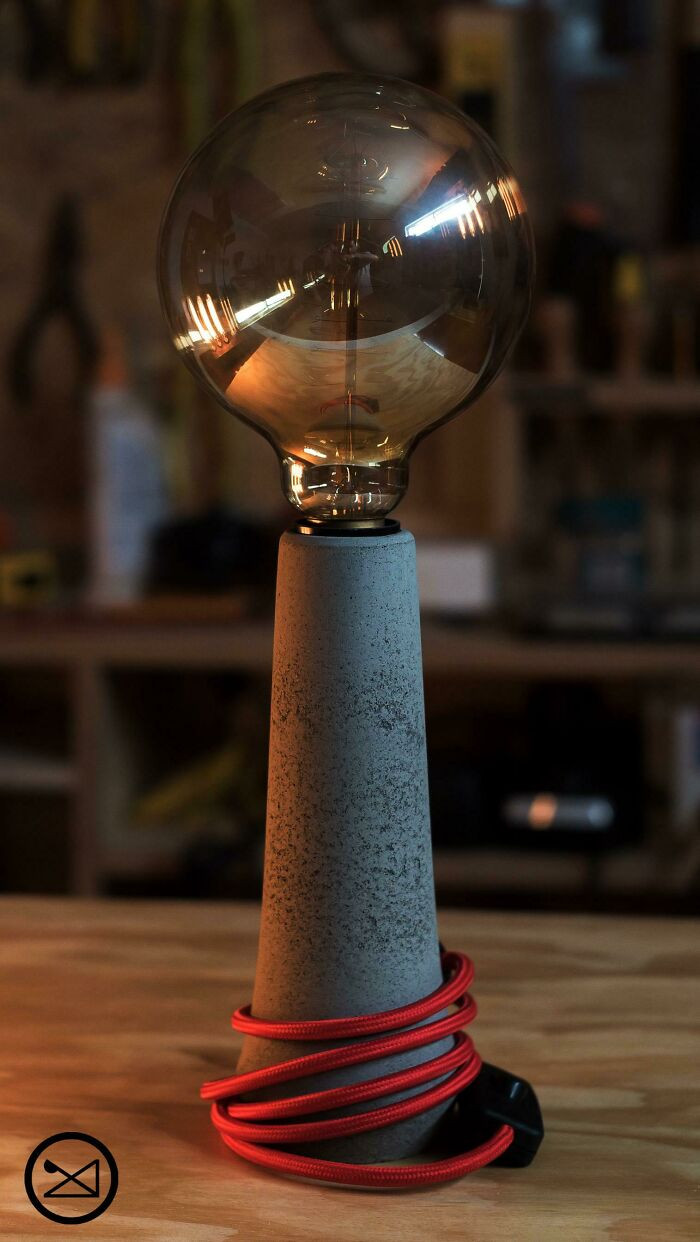 "Made This Lamp With Concrete, What Do You Think?"