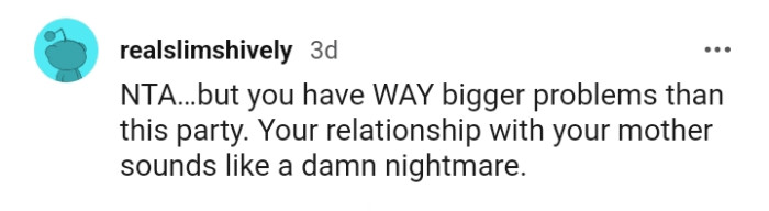 You have way bigger problems than a party