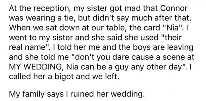 After the sister claimed that Connor can be a boy any day other than today, the father didn't hesitate to 