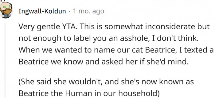 Beatrice the Human and Beatrice the Cat