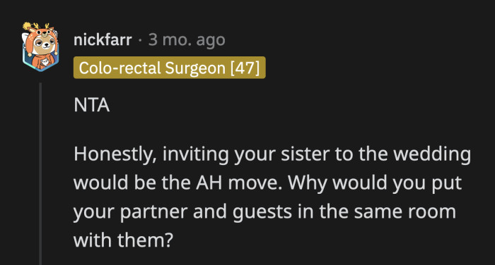 OP would be an a**hole to herself and to Alex if she allows Emma and her drama to grace their wedding