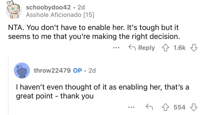 Here's how the Reddit community reacted to u/throw22479's post: