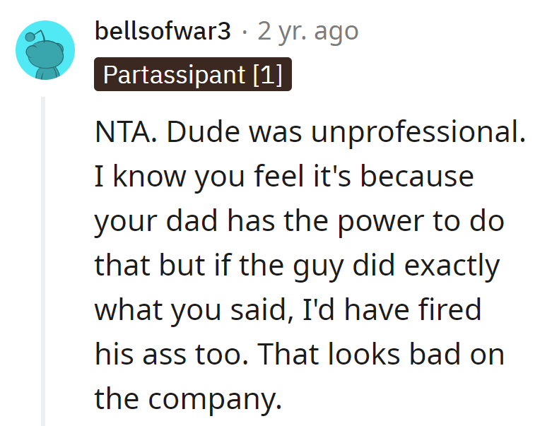 Unprofessional guy's performance was a company's reputation disaster. He fired himself!