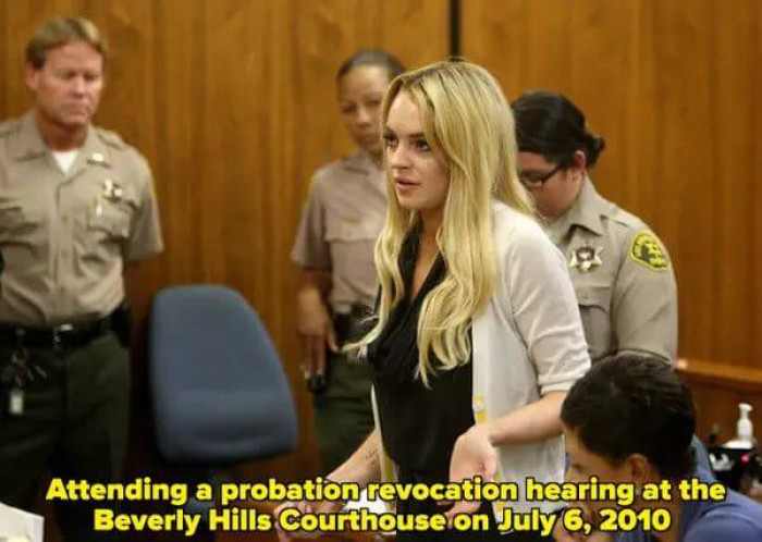 A probation revocation hearing at the Beverly Hills Courthouse, 2010