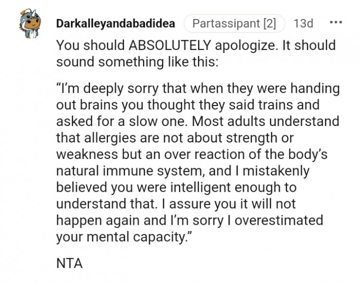 The apology should sound something like this