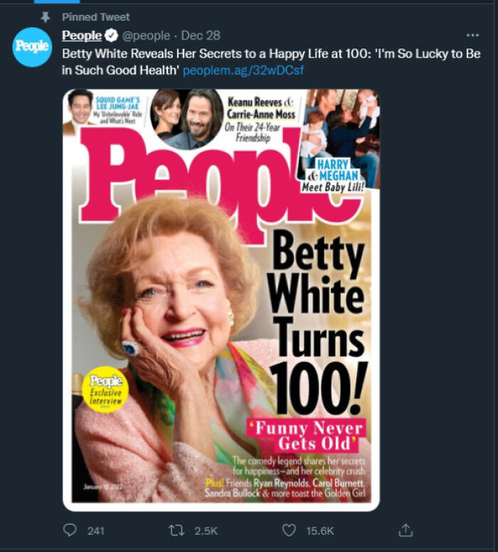 People Magazine Prematurely Celebrates Betty White's 100th Birthday