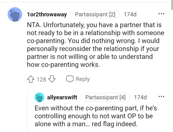 The OP has a partner who's not ready to be in a relationship