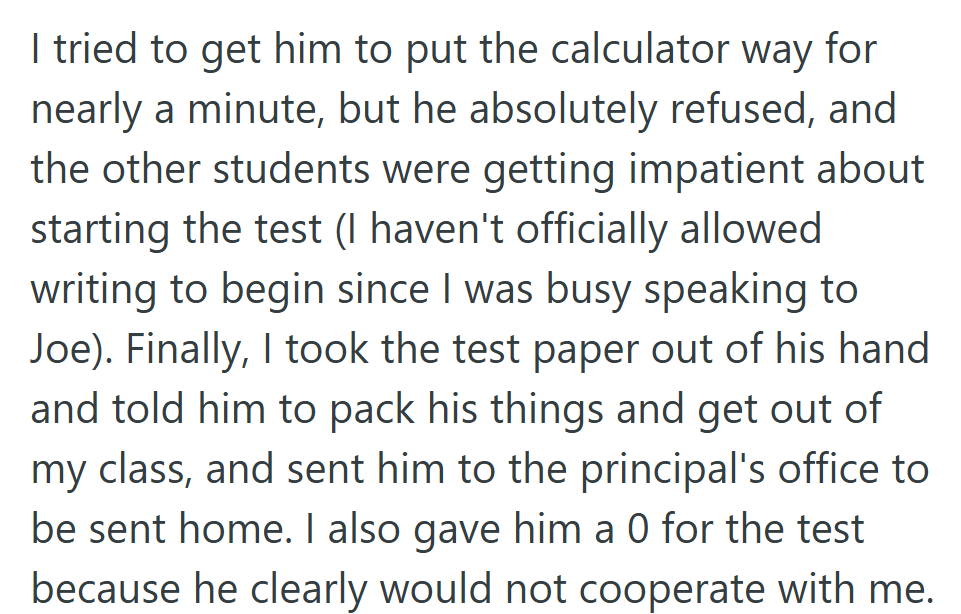 A one-minute standoff ended with a zero, a suspension, and a classroom full of stunned kids.