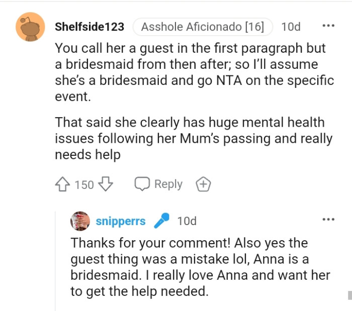 She clearly has huge mental health issues following her mom's passing