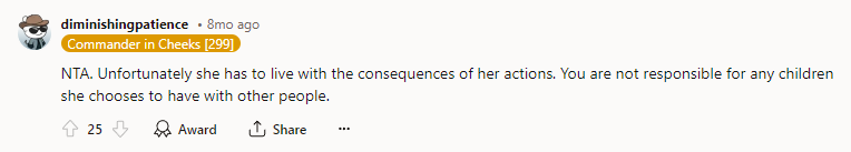 You Are Not Responsible for Any Children She Chooses to Have with Other People.