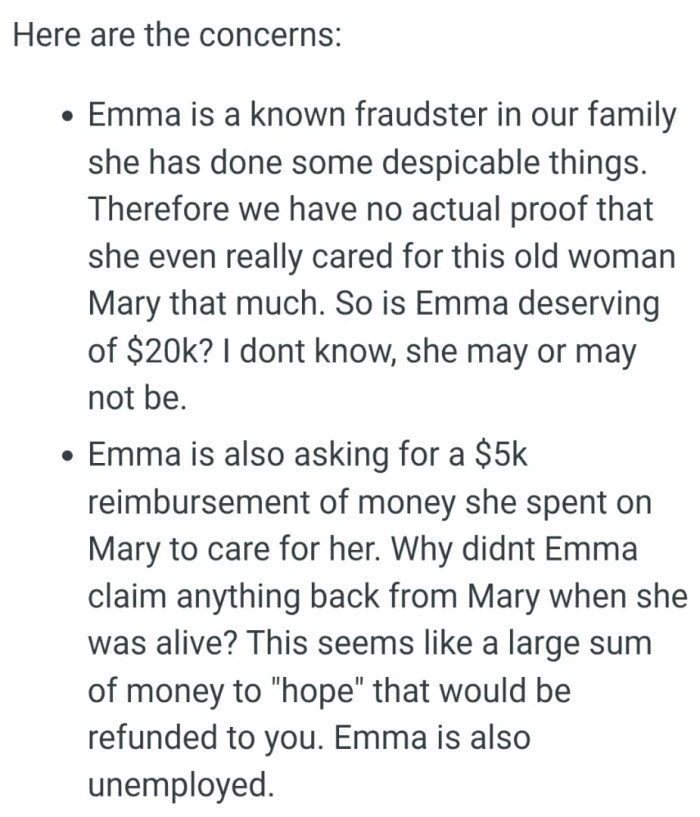 The OP lists out their concerns