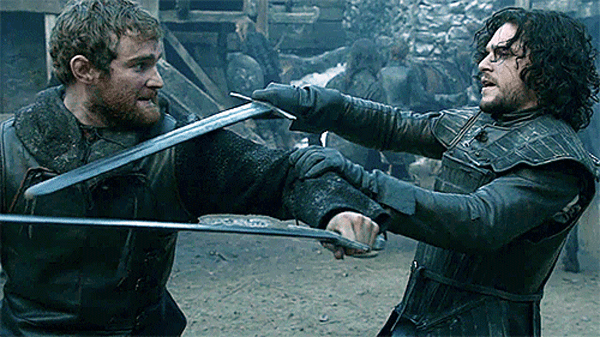 2. Sword fights are all about clanging blades